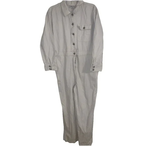 Sandy Liang Target Cream Coveralls Jumpsuit Women's Size 12 100% Cotton 0070 - Picture 4 of 7